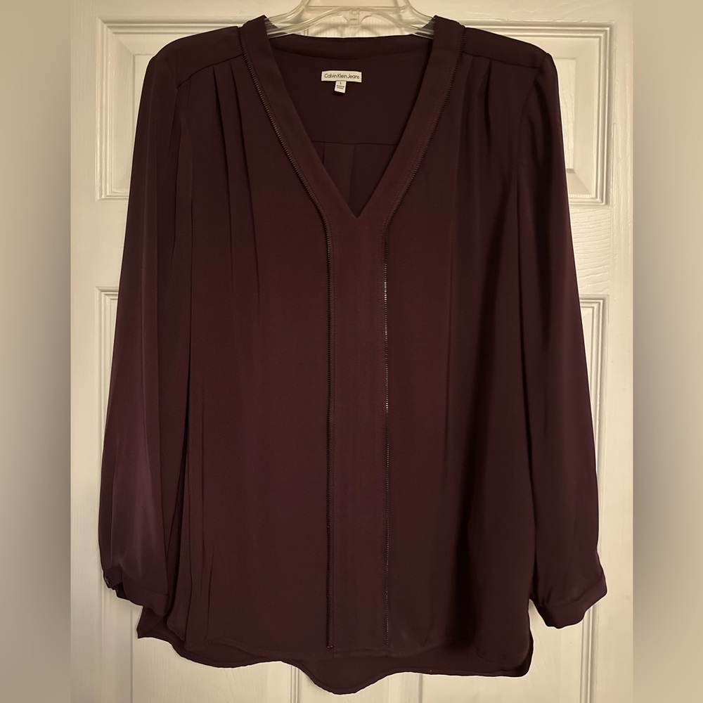 Calvin Klein burgundy blouse